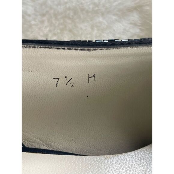 Vintage TALBOTS Satin with beads and genuine leather inside the sole Hills Pun - Picture 4 of 8